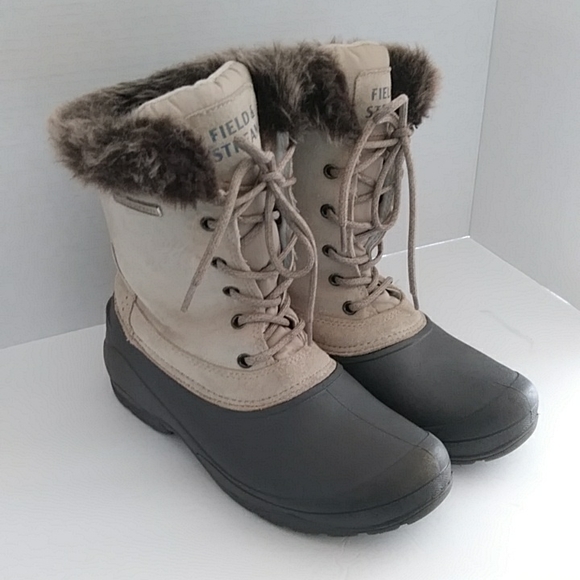 Field & Stream PAC Suede Faux Fur Winter Boots 8 Ivory - Picture 1 of 16
